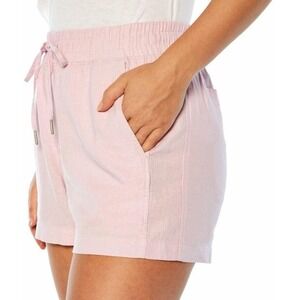 Gap Pull On Ribbed Elastic Waistband Drawstring Shorts XL Pink Cotton Pockets